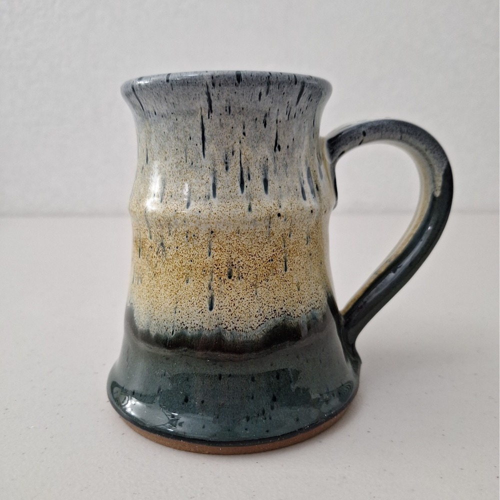 Hand Thrown Pottery Mug - Signed by Artist Masak - Tapered  20oz Capacity